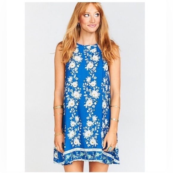 Show Me Your MuMu Dresses & Skirts - SHOW ME YOUR MUMU Gomez mini dress size large blue floral slip style
